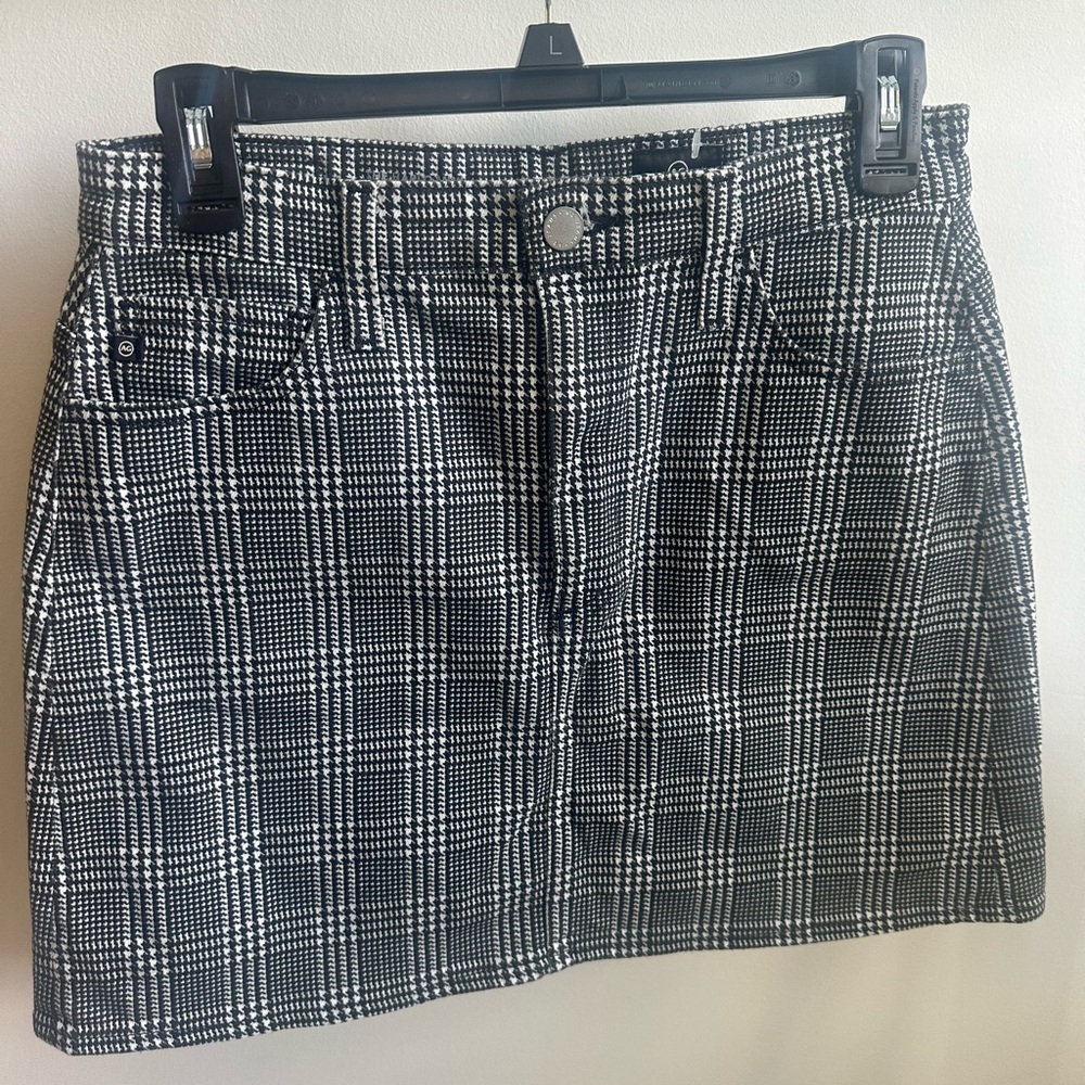 AG Adriano Goldschmied Black and White Checkered Pencil Skirt